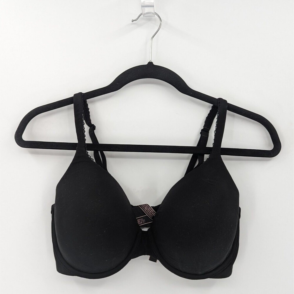 Victoria's Secret Bra Women's 34DD Black Lined Perfect Coverage